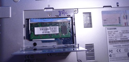 The laptop memory in the compartment