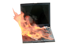 Laptop on fire – are you backed up?