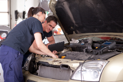 Servicing a car