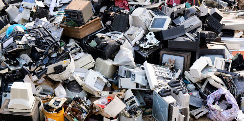 Desktop computer scrap heap