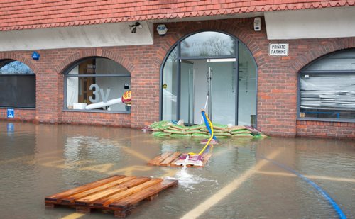 Flooded office in Windsor, UK