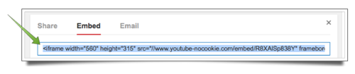 YouTube embed code{{}}