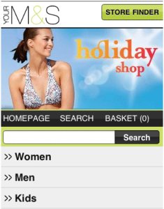 M&S mobile website