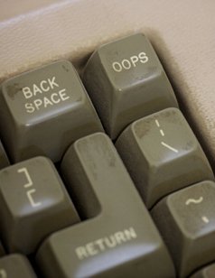 Keyboard with 'oops' key