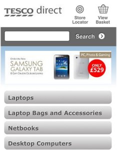 Tesco mobile website