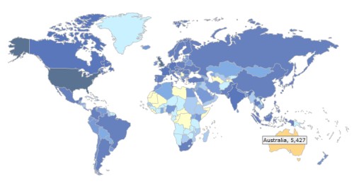 World map web analytics