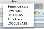 Change case in Microsoft Word{{}}