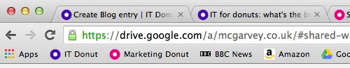 Browser bookmarks bar