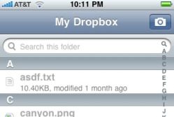 Dropbox screenshot