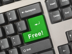 Green keyboard key saying Free