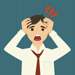 How to avoid five big email headaches/man with headache{{}}