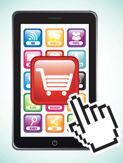 Are you ready for mobile commerce?/phone with shopping card