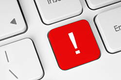 Save your business from a major security threat/red exclamation mark 